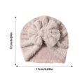 thumbnail image 3 of Krdevn Baby Hat - Cozy Solid Beanie with Soft Bow for and Toddler in Cold Weather,0-24 Months, 3 of 4
