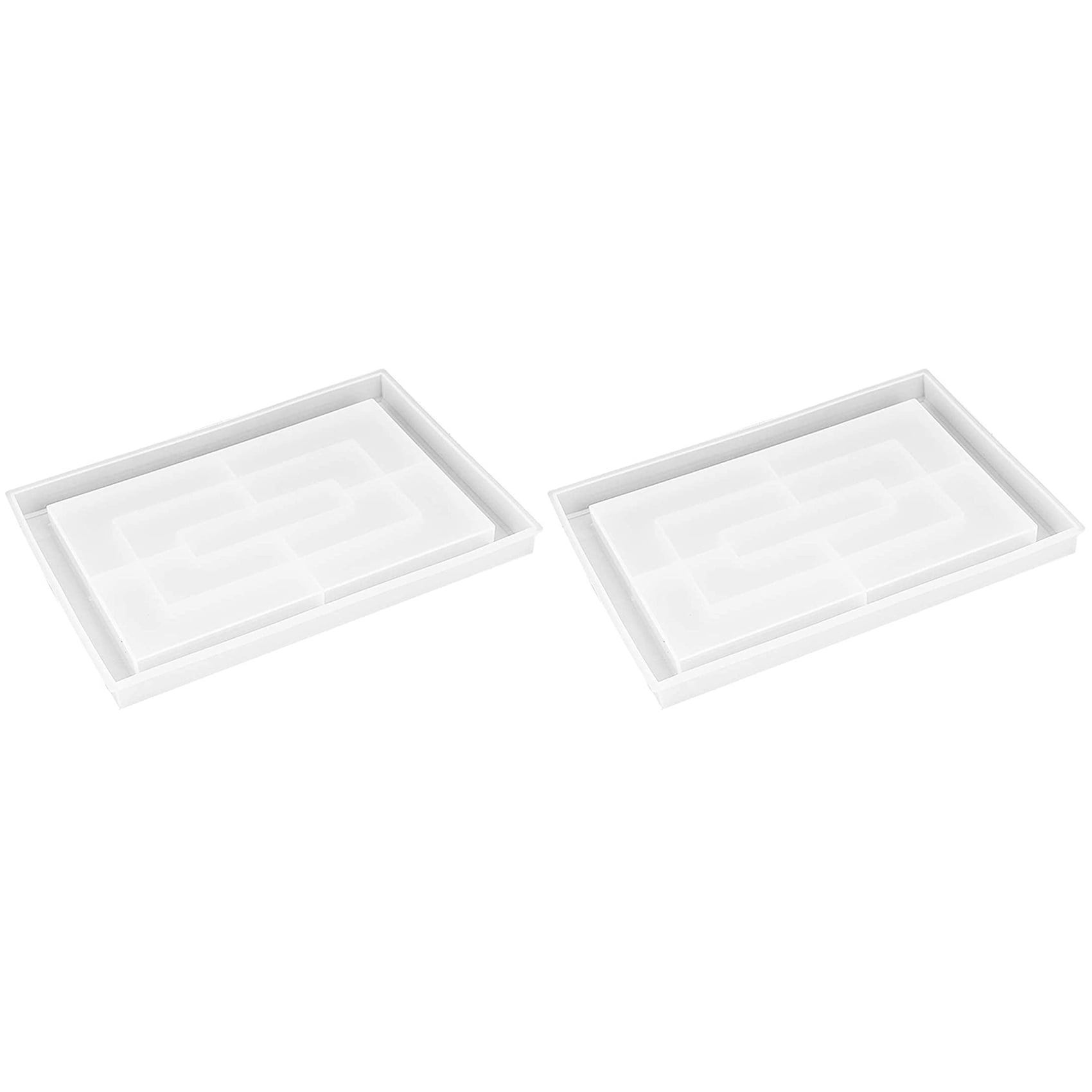 2X Resin Mold Silicone, Large Rectangle Rolling Tray Molds for Epoxy ...