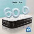 thumbnail image 3 of Kelno 18" Twin Air Mattress with Built in Pump Quick Inflate Deflate Airbed for Home Camping, Black, 3 of 8