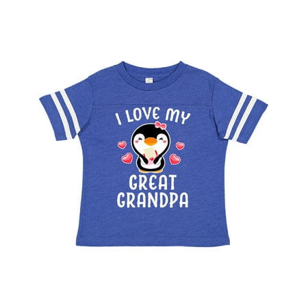 

Inktastic I Love My Great Grandpa with Cute Penguin and Hearts Gift Toddler Toddler Girl T-Shirt