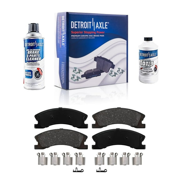 Detroit Axle - Front Ceramic Brake Pads w/Hardware Replacement for 1999-2004 Jeep Grand Cherokee