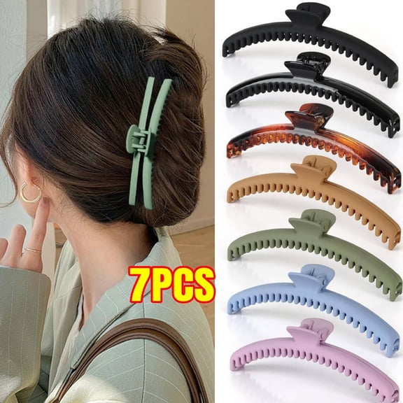 7 PCS Hold Everything Hair Claw Clips for Thick and Thin Hair Big Hair Barrettes for Women Straight Wavy and Curly Hair Strong Hold