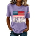 thumbnail image 2 of Only Moment Outdoor Casual Tee Crew Neck Short Sleeve 4th of July Short Sleeve Patriotic T-Shirt Memorial Day Graphic Tee Independence Day Tops Light Violet,XL, 2 of 5