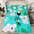thumbnail image 2 of Homewish Zoo Animal Koala Bed Sheets,Tropical Monstera Leaf King Sheets,Gray Green Sheet Set For Kids,Luxury Bedroom Decor,4 Pieces, 2 of 7