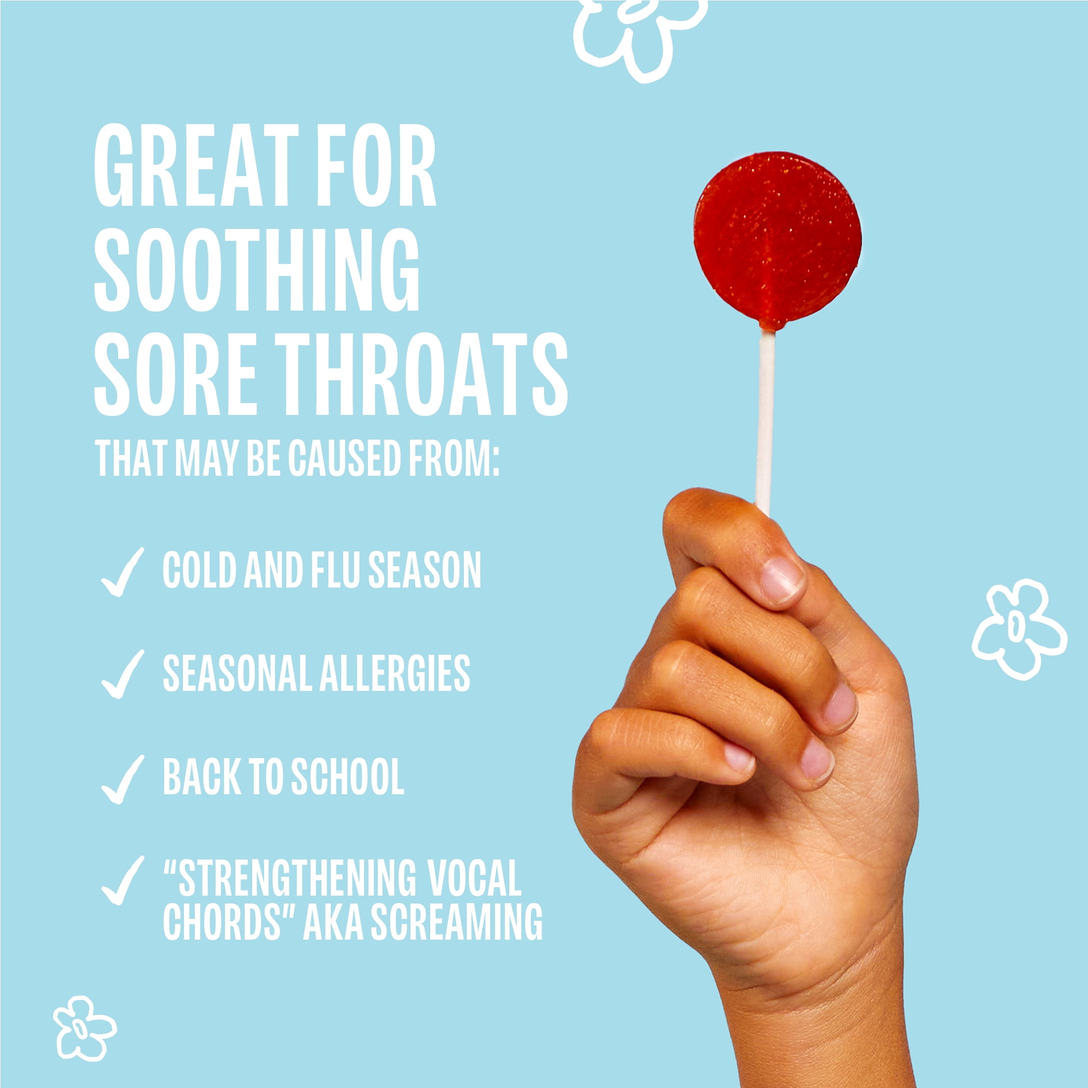 Lolleez Organic Kids Throat Soothing Variety Pack Lollipops, 10 Count