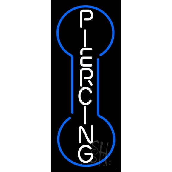 Vertical Piercing LED Neon Sign 10" Tall x 24" Wide - inches Black Square Cut Acrylic Backing, with Dimmer - Premium built indoor Sign for Storefront, Store interior, Studio.
