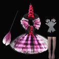 thumbnail image 3 of Disfraz de bruja de Halloween para niña, vestido de tutú con luz LED, vestido de carnaval, fiesta con sombrero, Cosplay de vampiro, ropa para niños de 2 a 10 años, 3 of 5