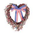 thumbnail image 1 of Corona del Día de la Independencia Corazón Rojo Blanco Azul Baya Puerta Colgante Adorno Corona, 1 of 12