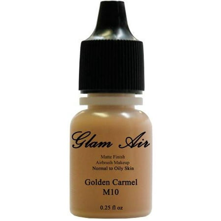 Glam Air Airbrush Makeup Foundation Water Based Matte M10 Golden Caramel (Ideal for Normal to Oily Skin)