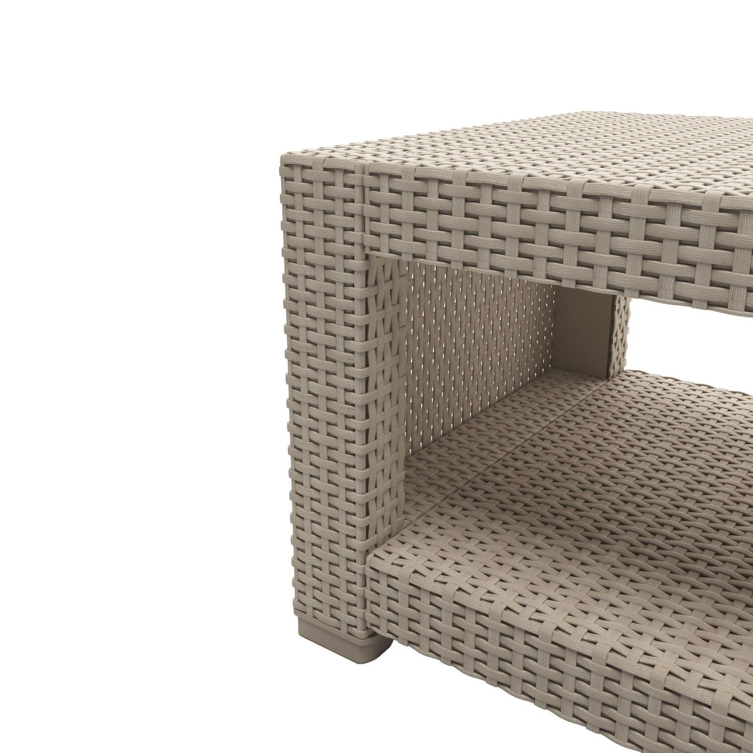 CorLiving Adelaide 4pc Rust Proof Resin Wicker Chair and Ottoman Patio Set