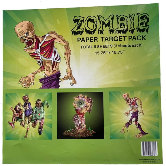 KHAMPA Zombie Paper Targets for Archery and Shooting by KHAMPA, 9 Pack, 15.75" x 15.75"