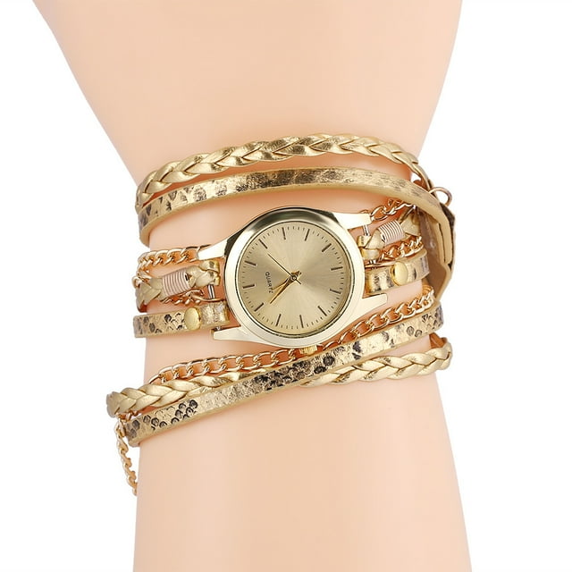 Reloj de Pulsera de PU Jadeshay con Tejido Trenzado para Mujer Estilo Casual