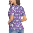 thumbnail image 3 of Vsdgher Owl And Flowers Women Shirts V Neck Short Sleeve Tops T-Shirt Basic Tees, S to 3XLSmall, 3 of 5