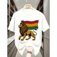 thumbnail image 2 of Men'S Lion Crown Pattern T-Shirt - Casual Summer Regular Fit Machine Washable, 2 of 7