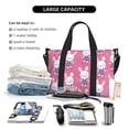 thumbnail image 4 of Travel Duffle Bag Feminine Pink Cute Rabbit Flower Travel Tote Bags Carry on Luggage Waterproof Weekender Bags with Top Handle Adjustable Shoulde Strap for Travel Gym, 4 of 5