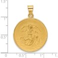 thumbnail image 4 of 14k Polished and Satin Solid St Michael Medal Yellow Gold Material Ethereal Chic Classic A classic choice for celebrating love and achievement, 4 of 4