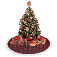thumbnail image 4 of Christmas Tree Skirt, Red Skulls With Crossbones Christmas Tree Decorations Indoor, Tree Skirts Mat With Tassel Trim for Halloween New Year Holiday Christmas Party Decor 30 Inches, 4 of 7