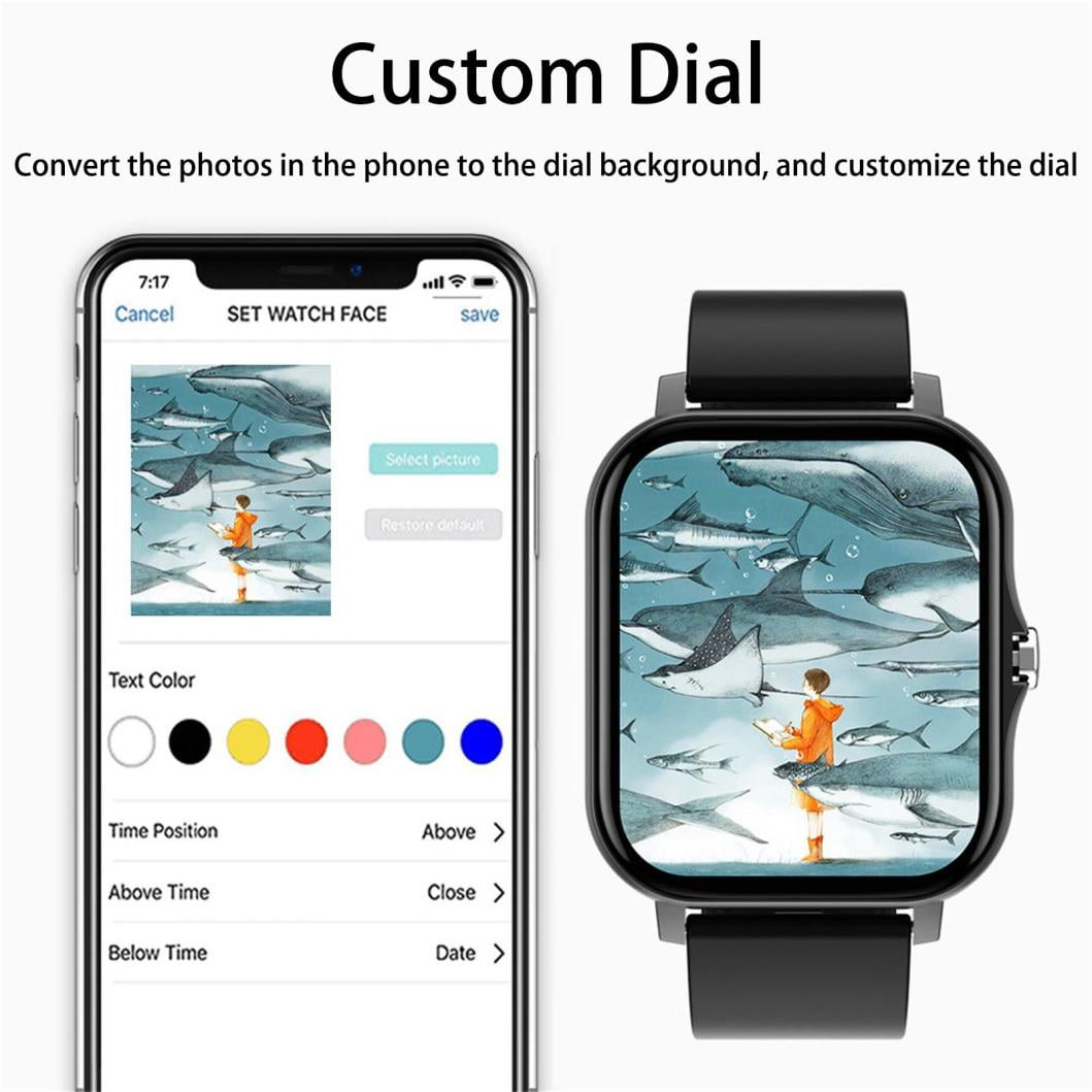 1.7" Smart Watch for Men Women,Bluetooth Call and Text ReplyFitness Tracker,IP67 Waterproof,Compatible iOS Android,AI Control,3 Days Use,Multiple Languages