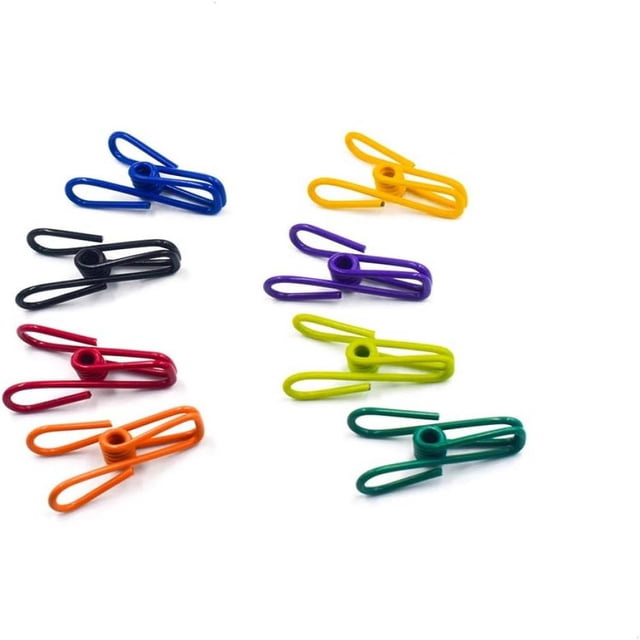 Clips en Acier Revêtus de PVC - Clips Multi-Usages pour Sacs Alimentaires et Vêtements, Couleurs Assorties