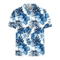 thumbnail image 5 of ALLLIST Collared Men Shirts Casual Short Sleeve Button Down Shirts Floral Blue Men's Clothing, 5 of 5