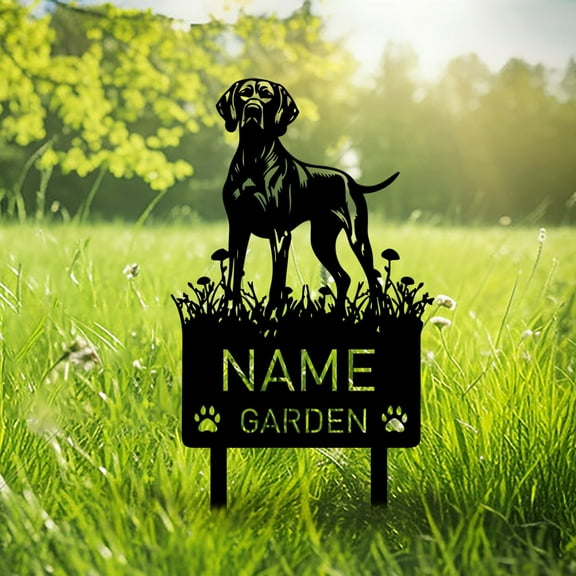 Custom Vizsla Dog Metal Memorial Garden Stake Personalized Pet Grave Marker Name Sign Remembrance Stake Decor Dog Loss Birthday