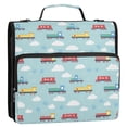 thumbnail image 5 of FORMRS Zipper Binder with Shoulder Strap 2-inch Ring 500 Sheet Capacity File Bag, Blue Trains Pattern, 5 of 5