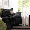 thumbnail image 3 of Juego de edredón Zzlpp, tamaño king, 7 piezas, cama negra en una bolsa, 3 of 7