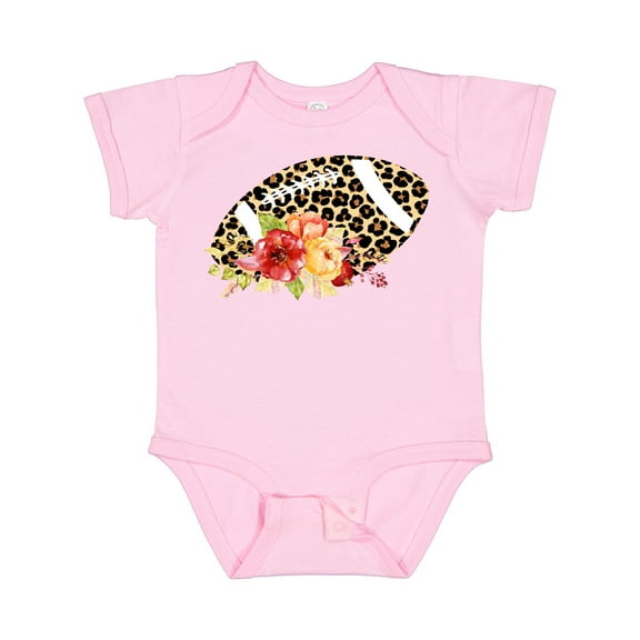 Inktastic Football with Flowers and Leopard Spots Boys or Girls Baby Bodysuit