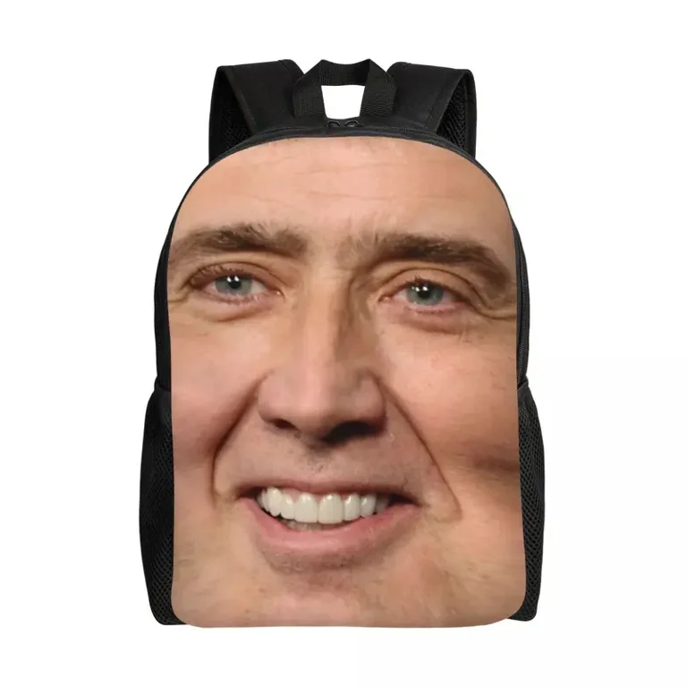 3D Print Nicolas Cage Backpacks for Girls Boys Meme College School Travel Bags Men Women Bookbag Fits 15 Inch Laptop Walmart