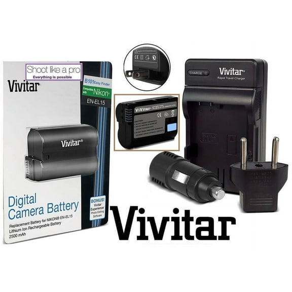 Super Capacity EN-EL15 Battery With Rapid Charger for Nikon D7500 D500
