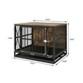 thumbnail image 3 of Pefilos 32" Heavy Duty Dog Crates Furniture, Heavy-Duty Escape Proof Dog Cages, Indoor Dog Kennel with Removable Tray, Brown, 3 of 6