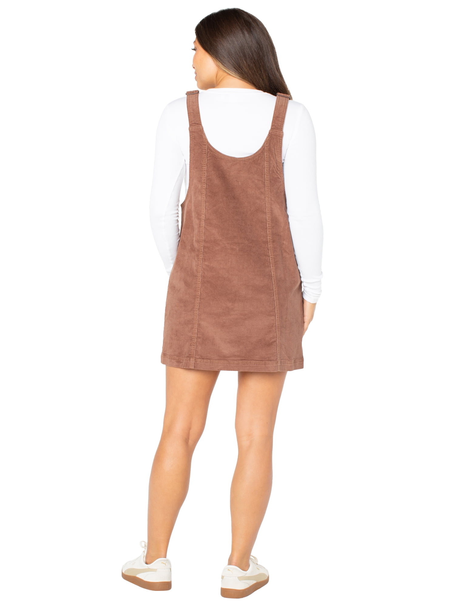 Celebrity Pink Women's and Women's Plus Corduroy Pinafore Mini Dress, Sizes XS-4X