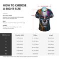 thumbnail image 4 of Vsdgher Modern Abstract Colorful Skull Women Shirts V Neck Short Sleeve Tops T-Shirt Basic Tees, S to 3XLXX-Large, 4 of 5