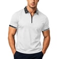 thumbnail image 2 of Guluxicc Dress Shirts for Men Quarter Zipper Collared Pullover Short Sleeve Golf Tops for Business Casual Wear Spring Summer Casual Outfits, 2 of 6