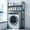 Black, variant on Zehiseta Over Washing Machine Shelving Rack 2 Tier Storage Organizer with Hooks for Laundry Room Balcony