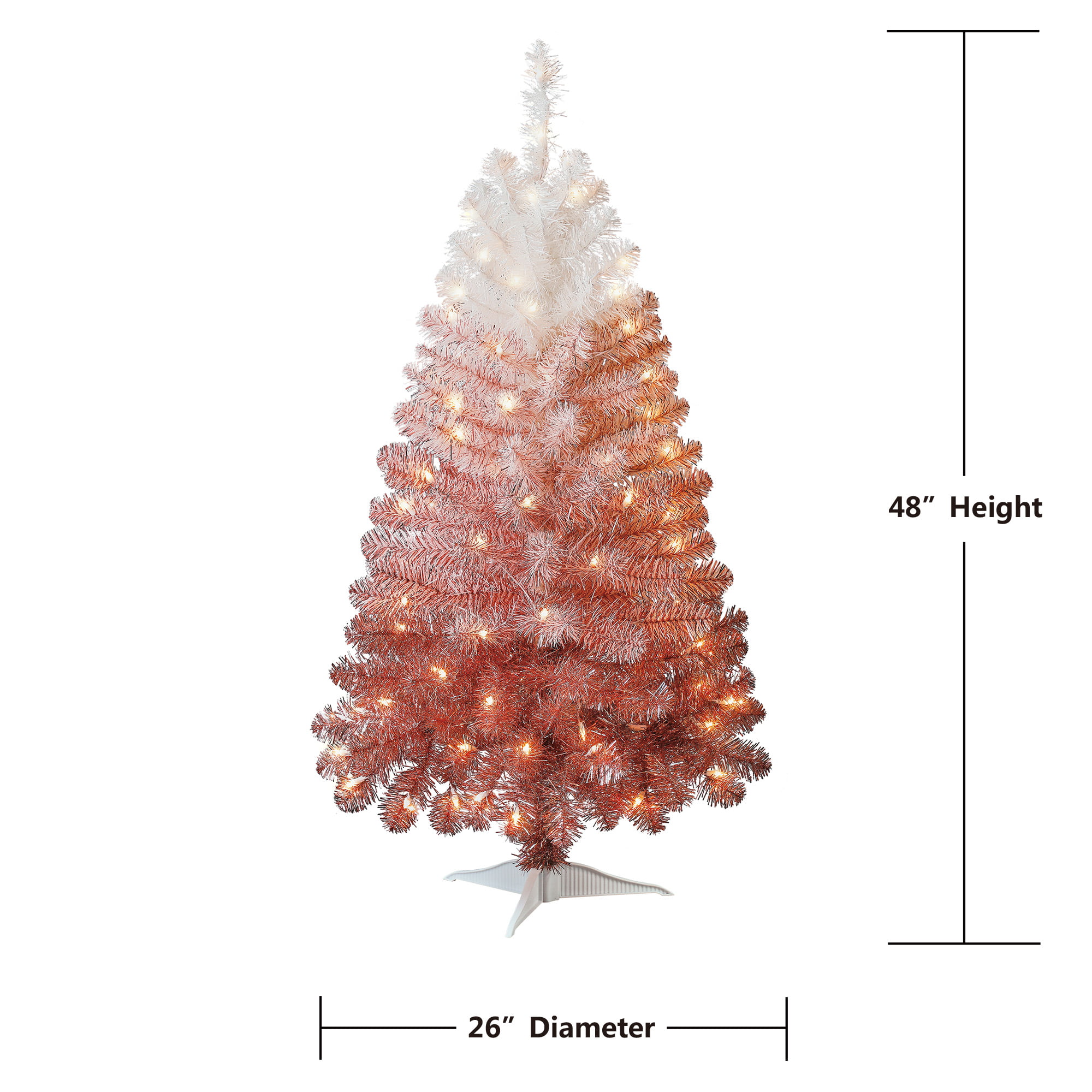 Holiday Time Pre-Lit Ombré Spruce Artificial Christmas Tree, 4', Clear  Lights - Walmart.com
