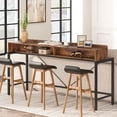 thumbnail image 2 of Tribesigns 70.87 Inches Long Console Table, Industrial Sofa Table Behind Couch Bar Table with Storage Shelves, 2-Tier Narrow Sofa Console Tables for Living Room, Entryway, Kitchen, Rustic Brown,Wood, 2 of 5