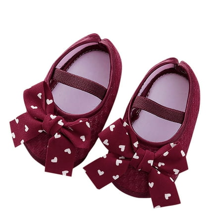 

Walking Shoes for Babies Size 12-15 Months Soft Walkers Princess Flats Comfort Lightweight Elastic First Birthday Red Sneakers