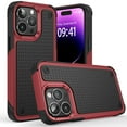 thumbnail image 3 of For Apple iPhone 15 (6.1") Heavy Duty Hybrid Armor Rubber Thick TPU Hard Drop Proof Dot Rugged Tough Durable Cover ,Xpm Phone Case [ Black Red ], 3 of 3