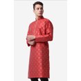 thumbnail image 3 of Royal Kurta Maroon Color Jacquard Silk Printed Long Kurta for Men, 3 of 6