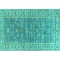 thumbnail image 1 of Ahgly Company Indoor Rectangle Oriental Turquoise Blue Traditional Area Rugs, 2' x 5', 1 of 4