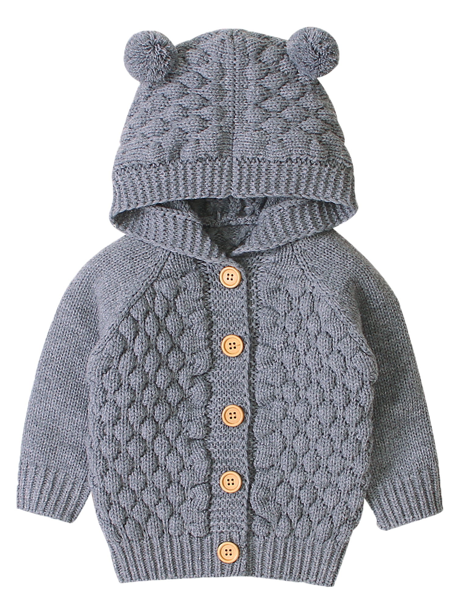 Fiomva Toddler Infant Baby Girl Boy Sweater Outfit Long Sleeve Zipper Hooded Sweatshirt Casual Jacket Coat with Pockets