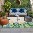thumbnail image 2 of Monstera Leaves Outdoor Rug for Patio/Deck/Porch, Non-Slip Large Area Rug 5 x 8 Ft, Green Yellow Botanical Palm Leaf Summer Beige Indoor Outdoor Rugs Washable Area Rugs, Camping Rug Carpet Runner, 2 of 8