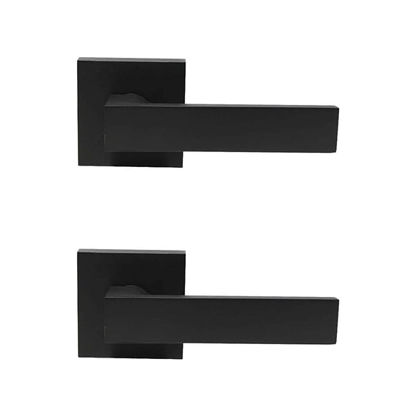 Probrico 2 Pack| Dummy Levers in Matte Black Finish,Heavy Duty Non-Turning Interior Door Handles, Reversible Half Dummy Levers for Closet P