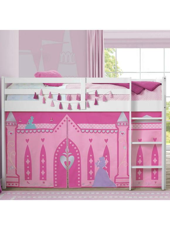 Disney Princess Loft Bed Tent by Delta Children - Curtain Set for Low Twin Loft Bed (Bed Sold Separately)