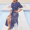 thumbnail image 3 of Robe en Chiffon Paisley Classique Patchwork Imprimé Robes de Plage Mode Coréenne Robe Décontractée Vêtements Graphiques Sexy Grande Taille, 3 of 4