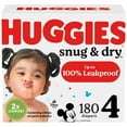 thumbnail image 3 of Huggies Snug & Dry Baby Diapers, Size 4 (22-37 lbs), 180 Ct (Select for More), 3 of 15