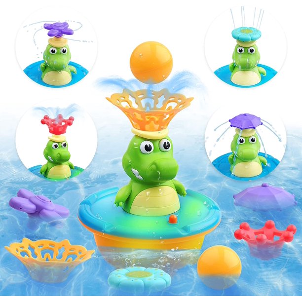 Kiddopark Baby Bath Toys 5 Modes Fountain Crocodile Spray Water Bath