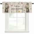 thumbnail image 3 of Valance for Windows,Vintage Farm Groundhog Flowers Valances Curtain Rod Pocket Valance for Kitchen Bedroom Living Room Bathroom,Wake up Spring Is Coming Short Curtains Window Treatment 42x12in, 3 of 9