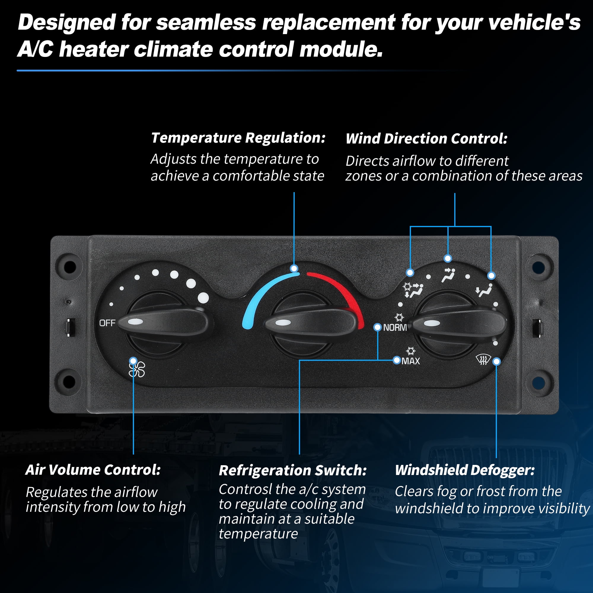 Unique Bargains A/C Climate Control Module Panel for International Vehicles
